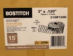 Bostitch C10P120D Box Of 2700 3" Smooth Shank 15 Coil Framing Nails New. Fixed Price $19.95.