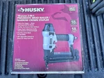 Husky 18-GAUGE 2-IN-1 Pneumatic Brad Nailer And Crown Stapler. Fixed Price $45.00.