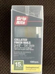 Grip Rite 15 2-1/2" Angled Collated Finish Nails Style GRDA25GLM 1000 Ct. Fixed Price $16.40.
