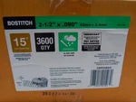 Stanley Bostitch C8P90BDG 3,600 Count 2-1/2" X .090" Ring Shank 15 Degree Coil. Fixed Price $69.95.