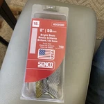 Senco A302000 15 Gauge By 2" Bright Basic Finish Nail, 700 Count. Fixed Price $7.99.