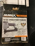 Numax Upholstery Stapler 22-GAUGE Pneumatic 3/8" Crown Gun SC22US New. Fixed Price $35.00.