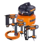 Ridgid 6 Gal. 150 Psi Electric Air Compressor W/ 25 Ft. Hose & Nailer/stapler. Fixed Price $289.95.