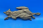 Vintage Bronze Fox With Game Bird Flat Backed Wall Hanging, Signed. Fixed Price $100.00.