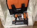 Ridgid Pneumatic 18 Gauge Brad Nailer Gun W/ Carrying Bag. Fixed Price $145.00.