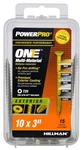Power Pro Premium One Multi-material Flat Head Screws, Epoxy Coated Steel, 10 3". Fixed Price $13.80.