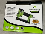 Surebonder 22 Gauge Pneumatic Upholstery Stapler With Travel Case. Fixed Price $45.00.