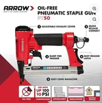 Arrow PT50 Oil-free Pneumatic Gun, Professional Heavy-duty Stapler. Fixed Price $25.00.