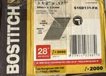 Stanley Bostitch S16D131-FH 2,000 Count 3-1/2" X .131 Smooth Shank 28 Degree. Fixed Price $89.00.