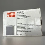Porter-cable 18GA 1/4 Crown 1-1/2 Galvanized Staples Nearly Full Box. Fixed Price $15.00.
