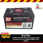 Grip RITE1 1/4X1/4 In. 18GAUGE Galvanized Style Narrow Crown Staples GRL15. Fixed Price $23.97.