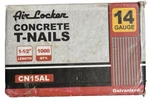 Concrete T-nails For Nailers 1-1/2 Inch Smooth Shank CN15AL (1000/PK). Fixed Price $16.96.