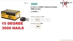 Dewalt 3600 2-1/2 0.09 15 Deg Metal Coil Framing Nails Max Senco Pas Nailer. Fixed Price $59.95.