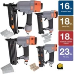 Hdx 4-PIECE Pneumatic Air Nailer 16GA Finishing 18GA Brad Stapler 23GA Aaaa. Fixed Price $150.00.