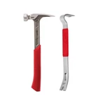 New Milwaukee 22 Oz. Milled Face Framing Hammer With 15 In. Pry Bar Grip Handle. Fixed Price $46.55.