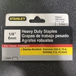 Stanley Bostitch TRB504 1/4 Inch Heavy Duty Power Crown Staples Lot Of (6000). Fixed Price $15.00.