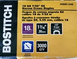 Bostitch Narrow Crown Staples 18 Gauge 7/32" SX50351 - 3/16G 3000 Pack. Fixed Price $39.99.