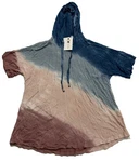Cable Gauge Womens Tie Dye Short Sleeve Hoodie Shirt Sz Rayon/spandex. Fixed Price $21.95.