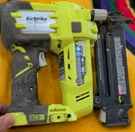 Ryobi Airstrike One+ Cordless Brad Nailer Green Black Battery Powered Straight. Fixed Price $79.99.