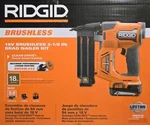 Ridgid 18V Brushless Cordless 18-GAUGE 2-1/8 In. Brad Nailer With Clean Drive. Fixed Price $160.00.