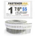 1-7/8" X .086 Ring 304SS Coil Nails 0-DEG Plastic 3,600CT DFCN178RSB3. Fixed Price $255.14.