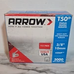 Arrow T50 Pro-pack Gun Staples 3/8 In 10 Mm 5000. Fixed Price $9.00.
