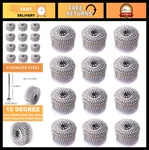 Bhtop Stainless Steel Siding Nails 1-3/4IN Ring Shank Coil 3600 Count. Fixed Price $162.99.