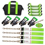 8 Point Roll Back Vehicle Tie Down Straps Kit, 2" X 16', Heavy Duty Car. Fixed Price $221.98.
