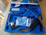 Campbell Hausfeld CHN50399 Pnuematic Hardwood Floor Nailer Stapler W/ Case. Fixed Price $99.00.