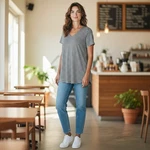 Cable & Gauge Shirt Womens Small Gray Navy Striped Metallic Silver New. Fixed Price $17.99.