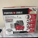 Porter Cable 3-TOOL And Compressor Combo Kit (PCFP12234). Fixed Price $250.00.