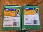 Powers Tapper+ Concrete Anchors 1/4" X Flat Head Phillips 375313 - Lot Of 2. Fixed Price $69.99.