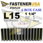 Staples L15 Galv 18 Gauge 1/4" Crown Length (fits Hit/sen) Case Qty 6. Fixed Price $99.95.
