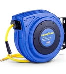 Goodyear Air Hose Reel Retractable 3/8" X 50' Polymer 300PSI - Blue/yellow. Fixed Price $130.00.