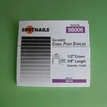 Spotnails 98006 - Series 3/8" Leg Stainless Steel Staples 10,000 Per Box. Fixed Price $20.00.