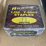 4 Boxes Arrow Precision Made T50 Ceiltile Staples, 1,250-COUNT Ea Box= 5000. Fixed Price $19.99.
