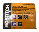 3,000 Stanley Bostitch SX50351-1/4G 1-1/4" Leg 18-GAUGE 7/32" Narrow Staples. Fixed Price $39.99.